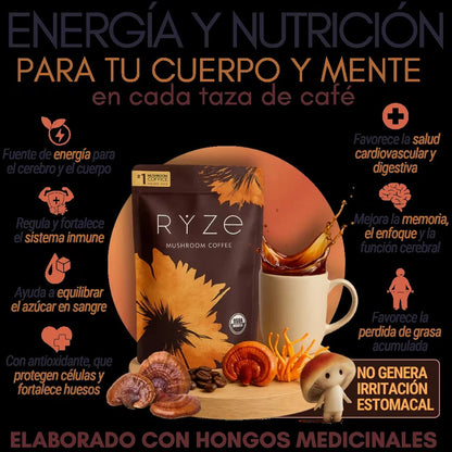 Café potenciado con hongos adaptógenos